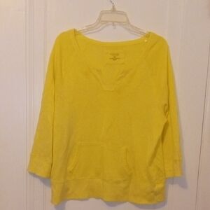 women xl vneck yellow sweatshirt, Sonoma